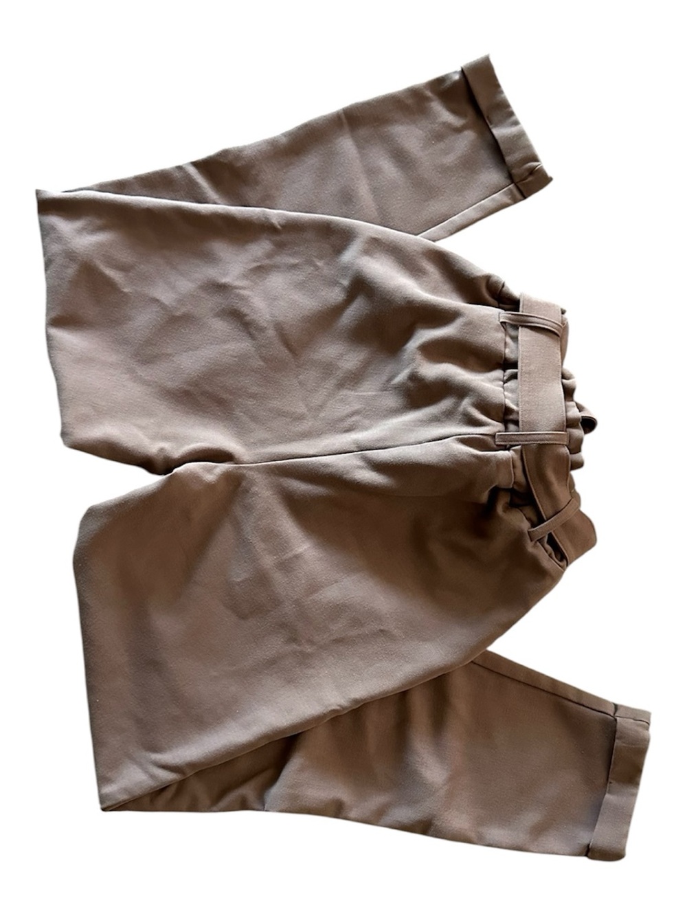 SO Taupe Paperbag Waist Cropped Pants with Tie - Picture 2 of 3